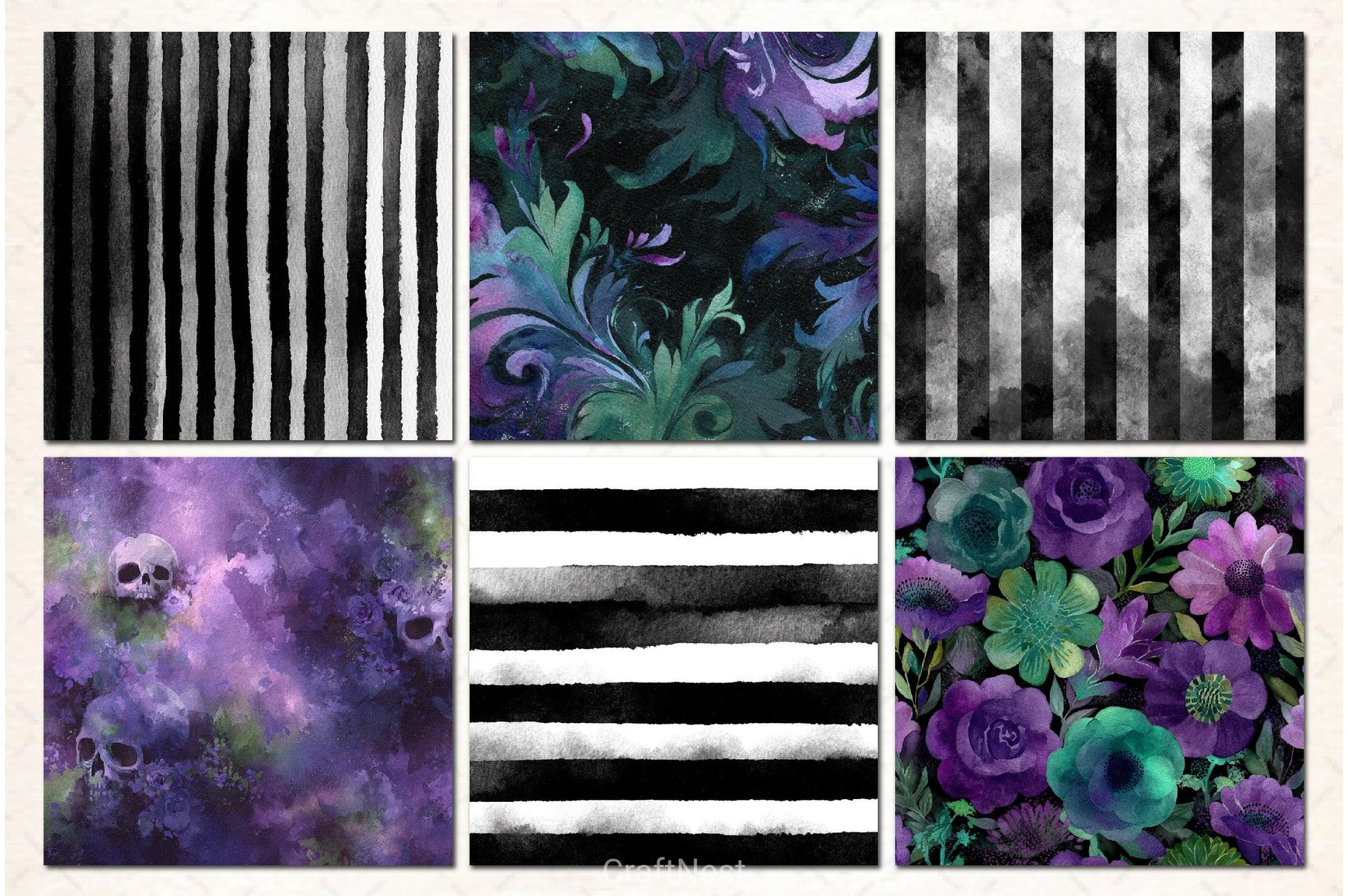 Spooky Halloween Patterns Bundle - CraftNest - Digital Crafting and Art