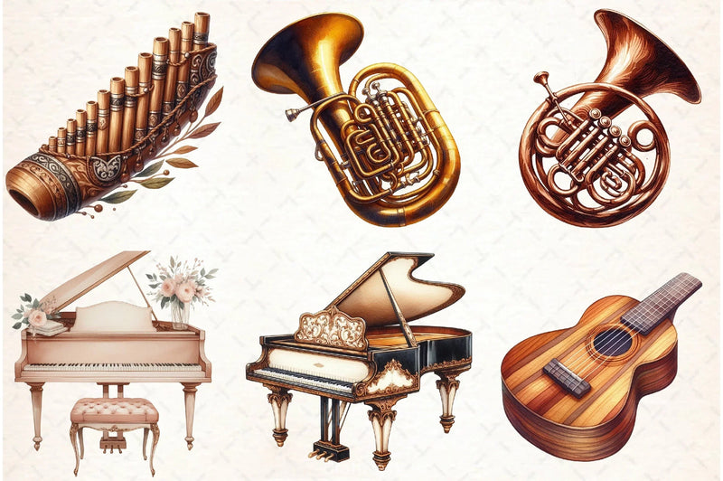 Musique Instrument Clipart Bundle - CraftNest - Digital Crafting and Art