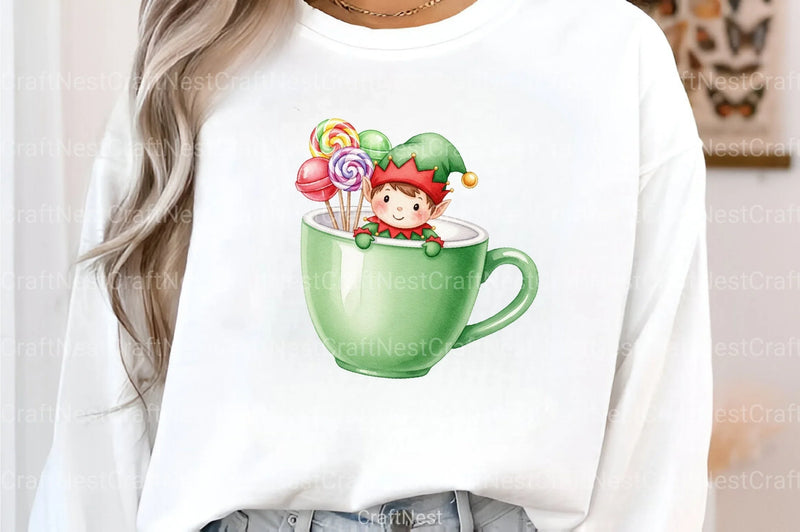 Cute Christmas Hot Cocoa Cup Clipart Bundle - CraftNest - Digital Crafting and Art