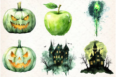 Green Halloween Clipart Bundle - CraftNest - Digital Crafting and Art