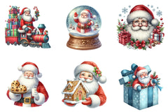 Cartoon Santa Christmas Clipart Bundle - CraftNest - Digital Crafting and Art