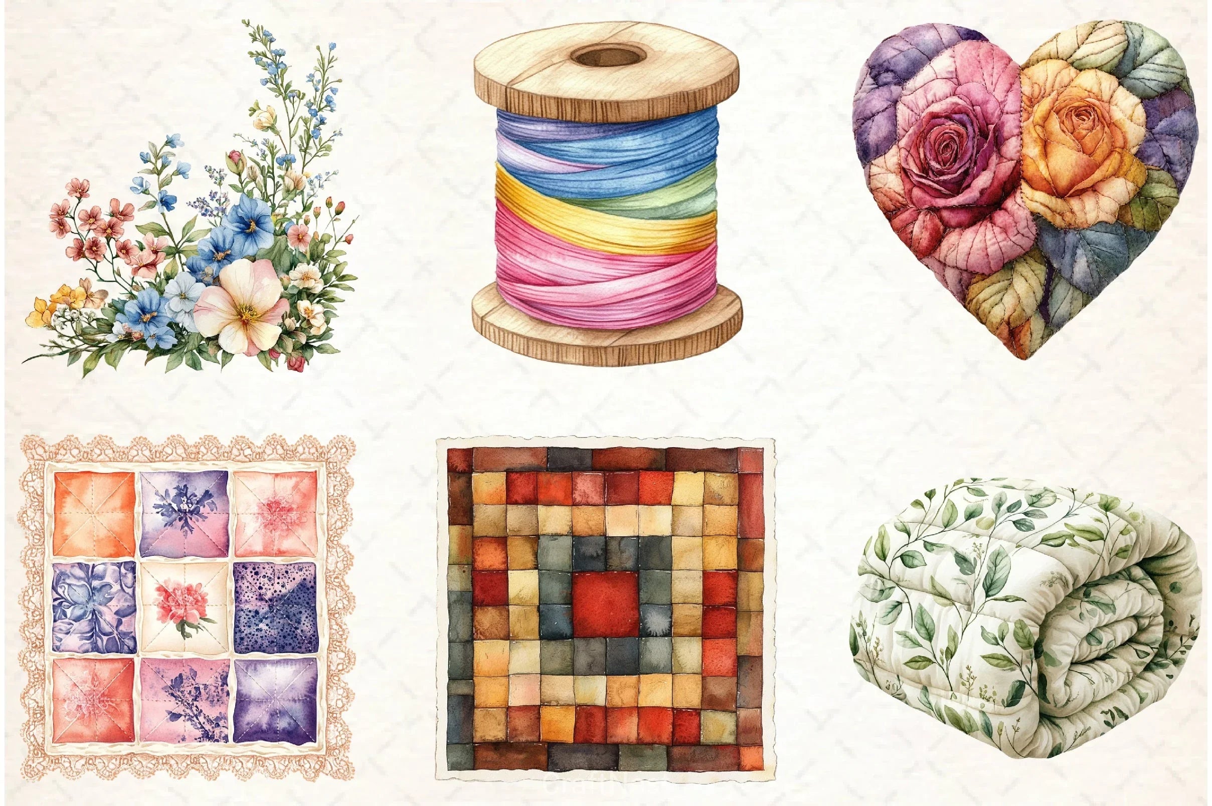 Cottage Quilts Clipart Bundle - CraftNest - Digital Crafting and Art