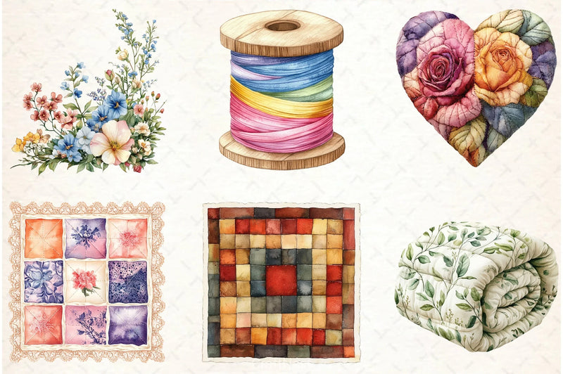 Cottage Quilts Clipart Bundle - CraftNest - Digital Crafting and Art