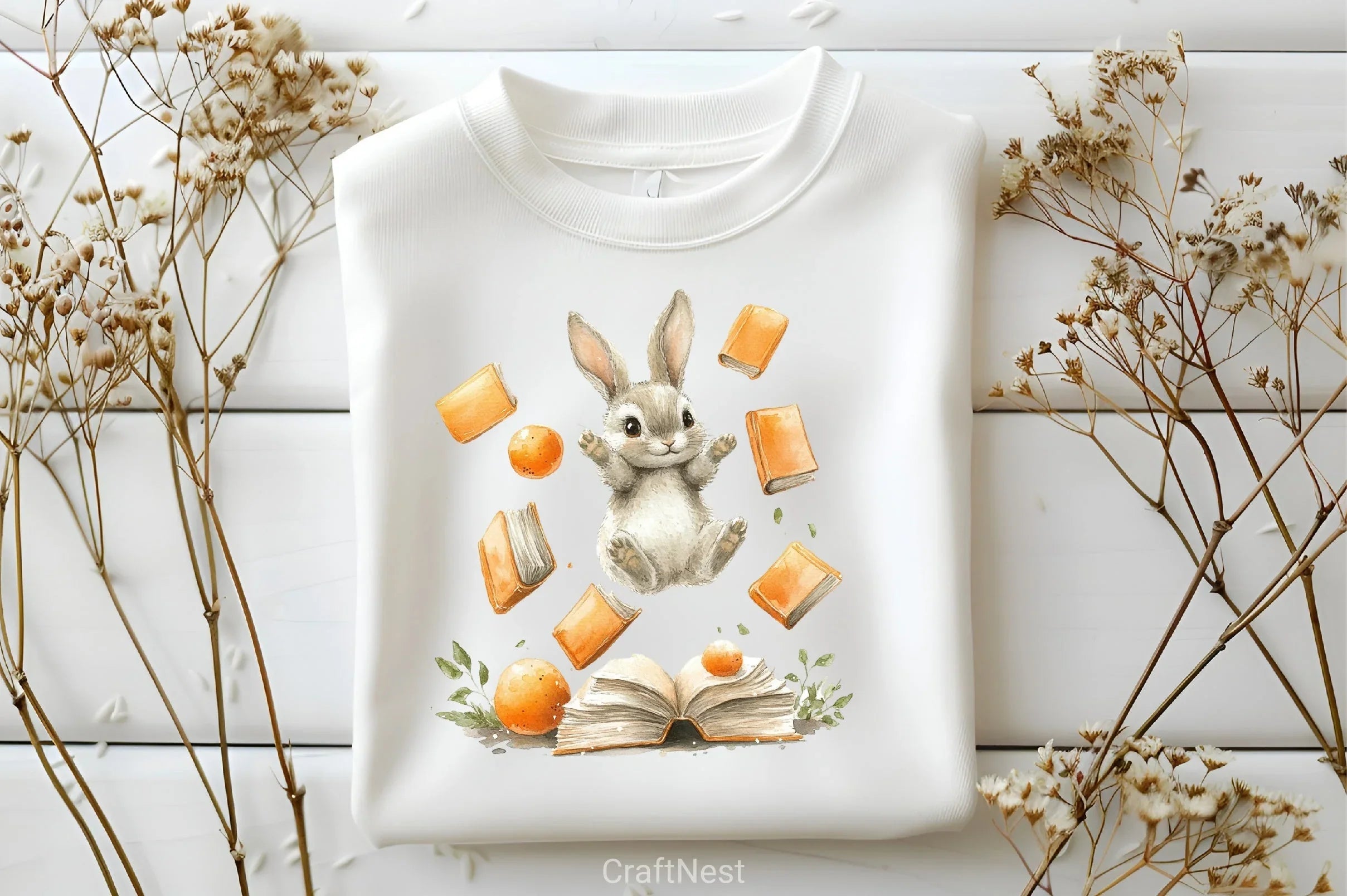 Bunny With Book Clipart Bundle 2 - CraftNest - Digital Crafting and Art