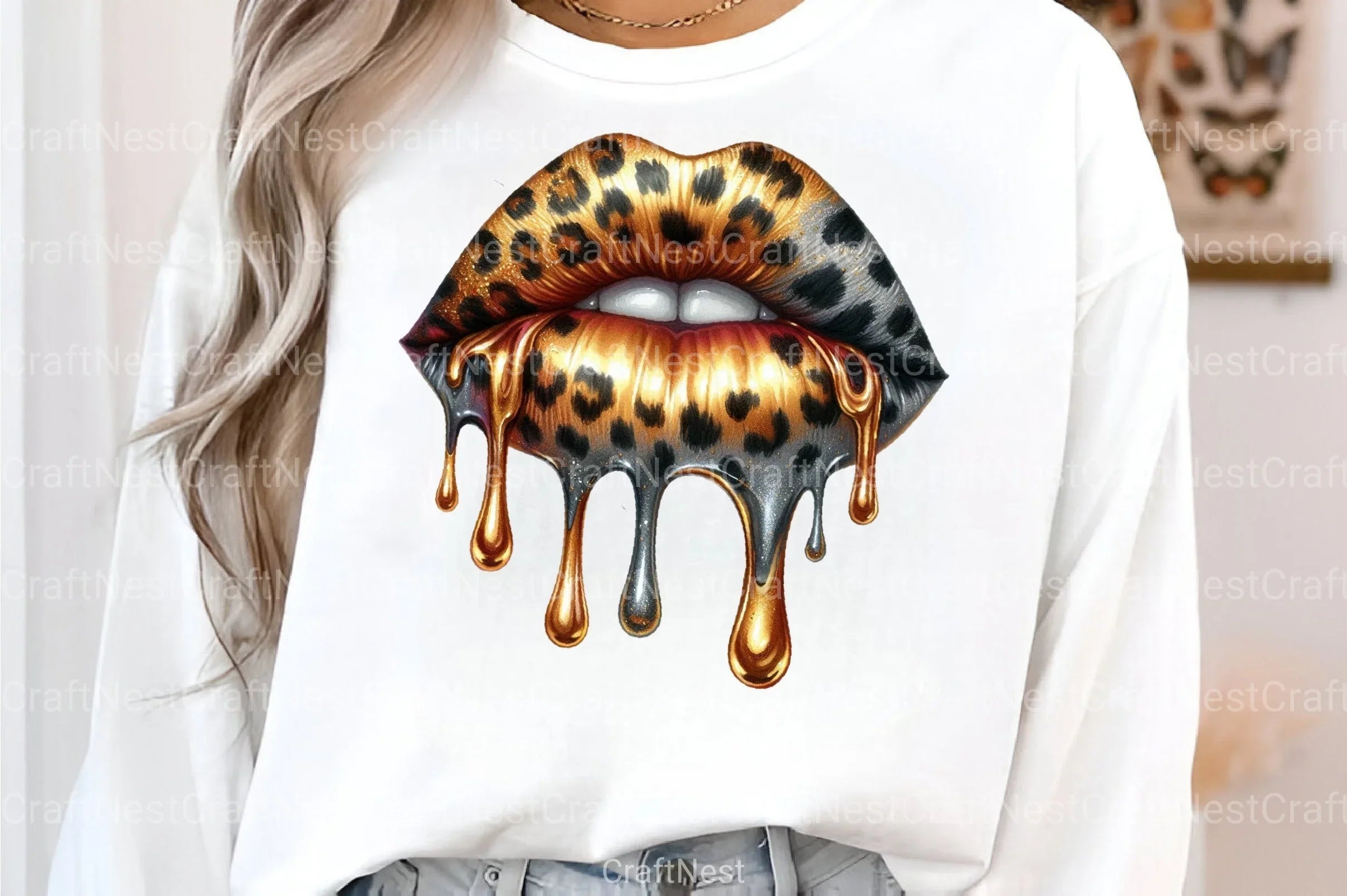 Animal Print Dripping Lips Clipart Bundle - CraftNest - Digital Crafting and Art