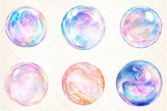 Watercolour Iridescent Bubble Clipart Bundle - CraftNest - Digital Crafting and Art