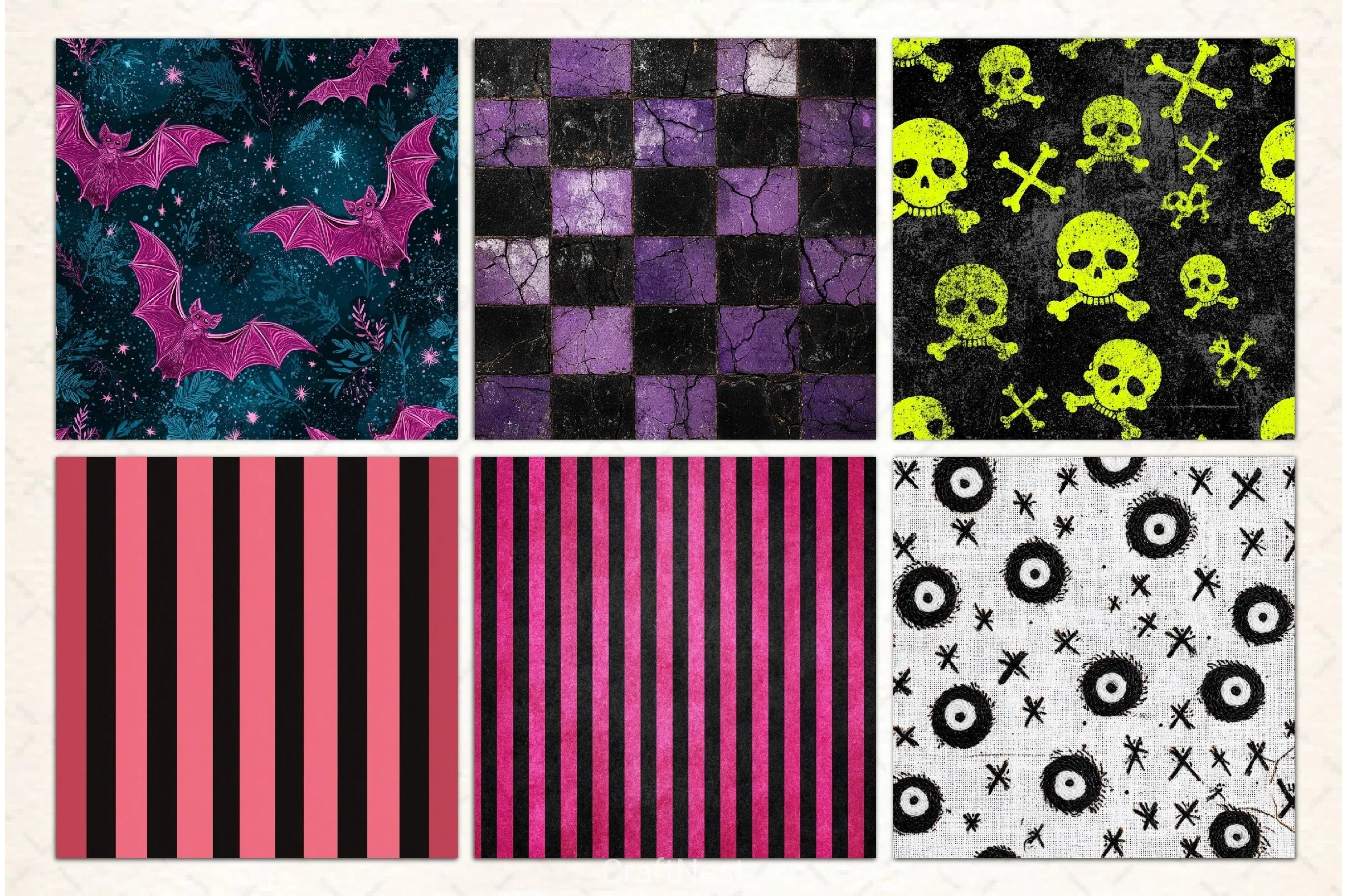 Nightmare Halloween Digital Paper - CraftNest - Digital Crafting and Art
