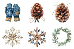 Rustic Winter Christmas Clipart Bundle 2 - CraftNest - Digital Crafting and Art