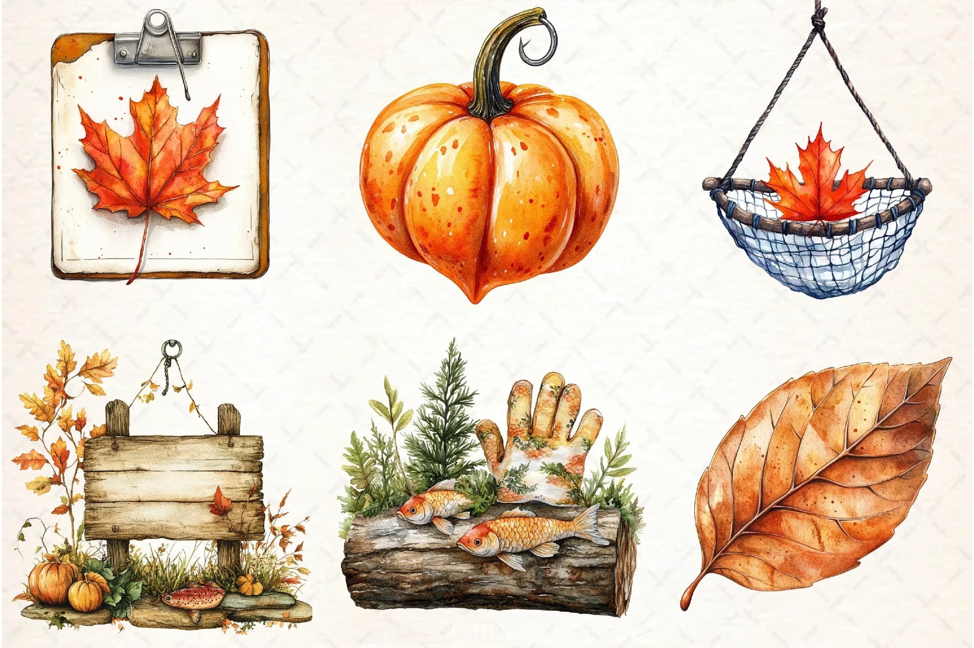 Fall Fishing Clipart Bundle - CraftNest - Digital Crafting and Art