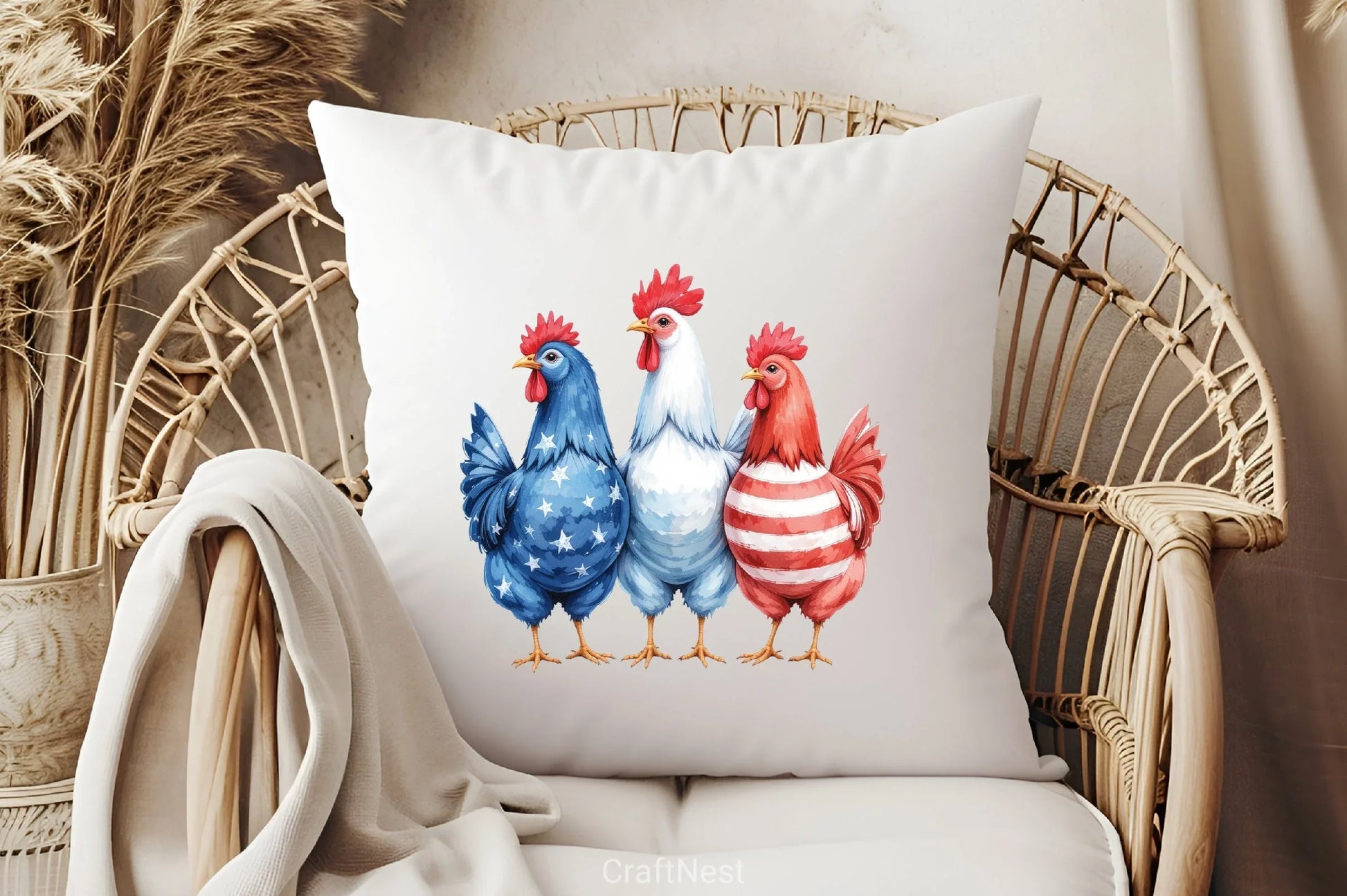 Patriotic USA Chicken Clipart Bundle - CraftNest - Digital Crafting and Art