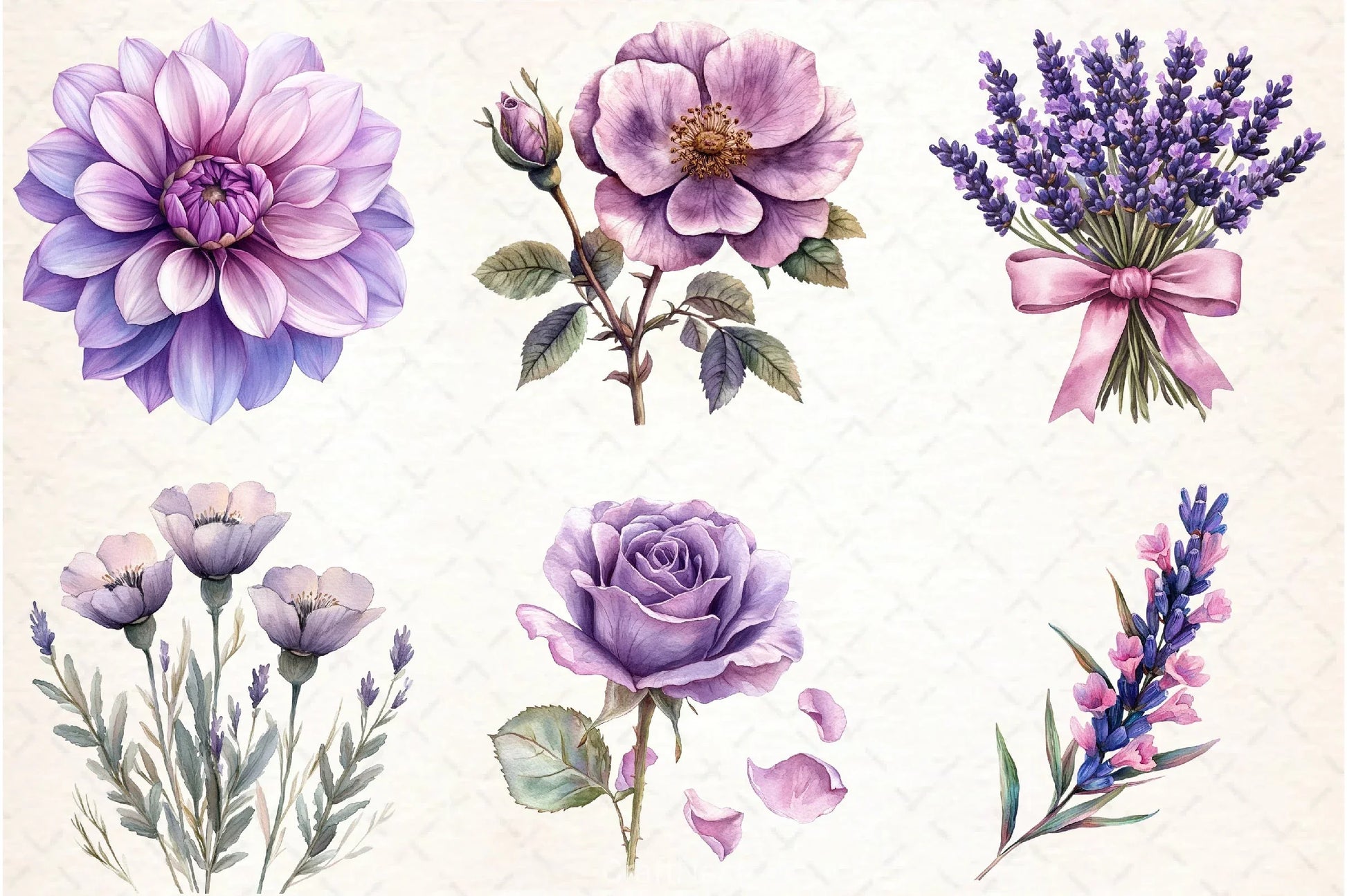 Lavender & Pink Flowers Clipart Bundle 3 - CraftNest - Digital Crafting and Art
