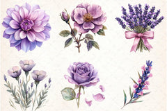 Lavender & Pink Flowers Clipart Bundle 3 - CraftNest - Digital Crafting and Art