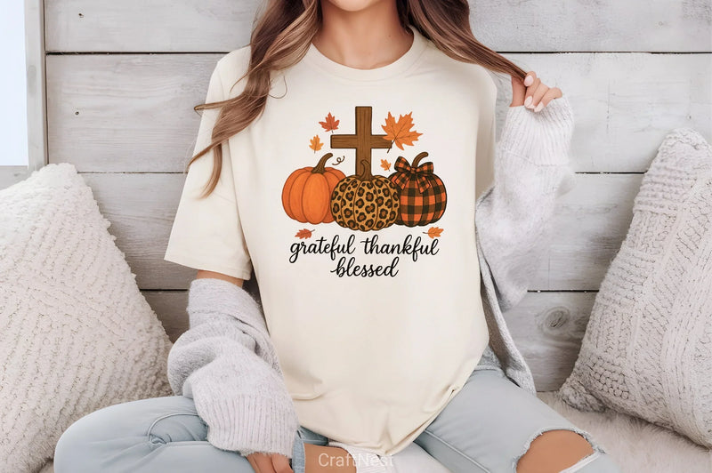 Grateful Thankful Blessed Pumpkin Clipart Bundle - CraftNest - Digital Crafting and Art