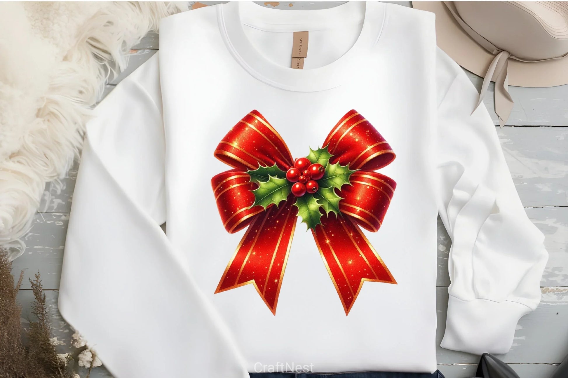 Red Christmas Bow Clipart Bundle - CraftNest - Digital Crafting and Art