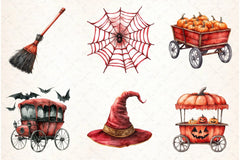 Vintage Red Halloween Clipart Bundle - CraftNest - Digital Crafting and Art