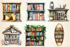 Summer Bookshelf Clipart Bundle 2 - CraftNest - Digital Crafting and Art