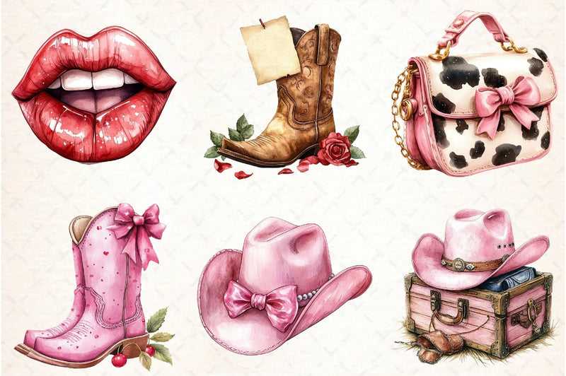 Cowgirl Party Clipart Bundle 4 - CraftNest - Digital Crafting and Art