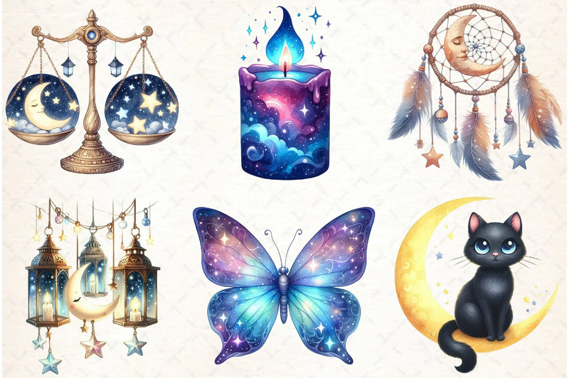 Magic & Celestial Clipart Bundle - CraftNest - Digital Crafting and Art
