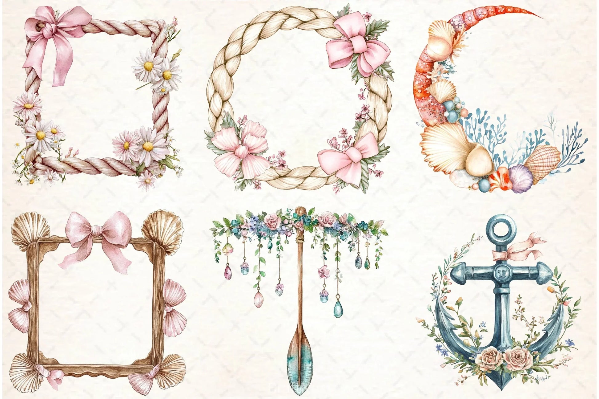 Coquette Coastal Fisherman Clipart Bundle - CraftNest - Digital Crafting and Art