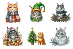 Christmas Maine Coon Cat Clipart Bundle - CraftNest - Digital Crafting and Art