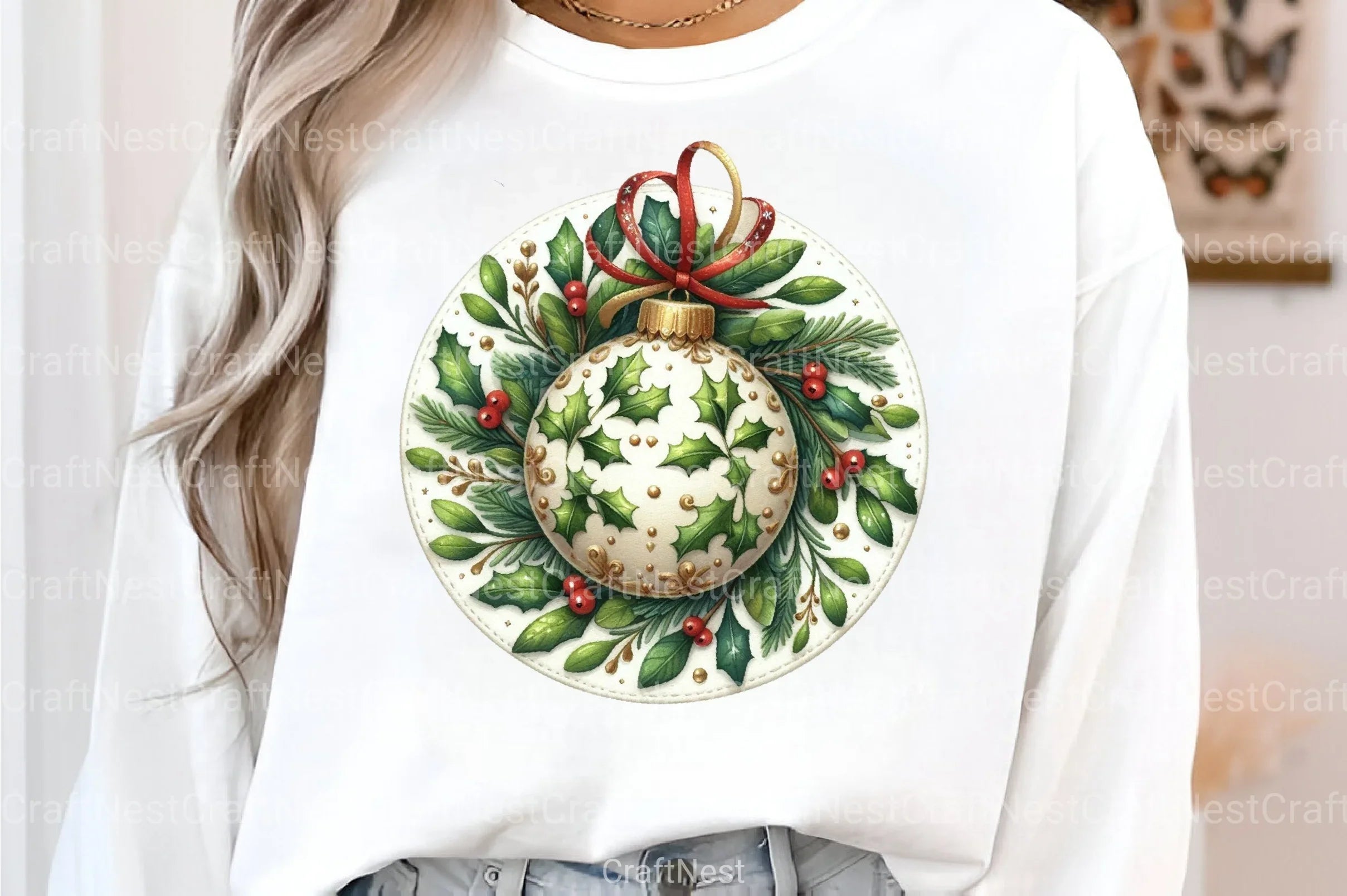 Green Christmas Tree Ball Clipart Bundle - CraftNest - Digital Crafting and Art