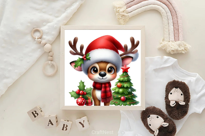 Funny Christmas Reindeer Clipart Bundle - CraftNest - Digital Crafting and Art