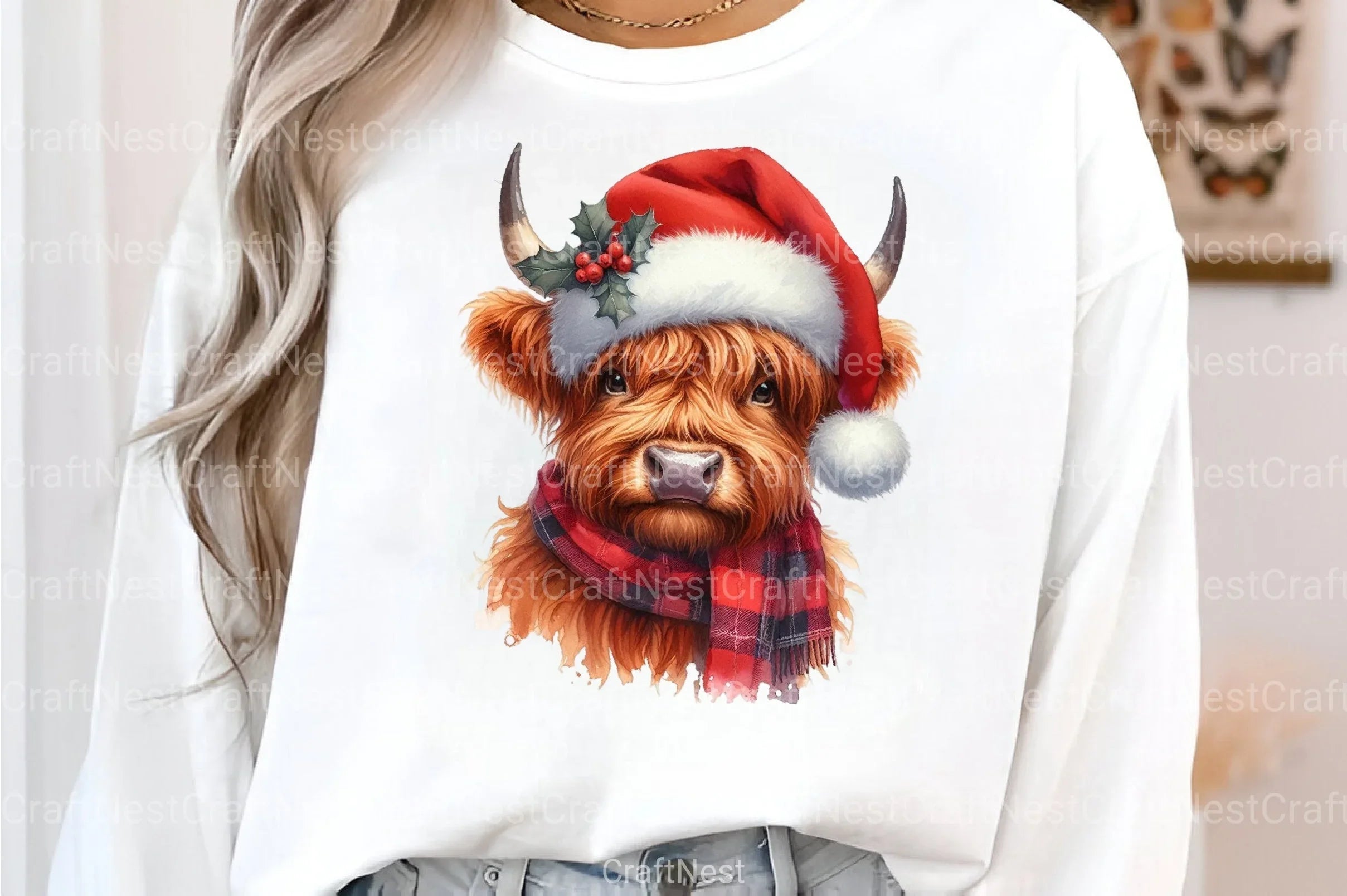 Red Christmas Retro Clipart Bundle: Santa, Reindeer, Snowmen & Gingerbread - CraftNest - Digital Crafting and Art