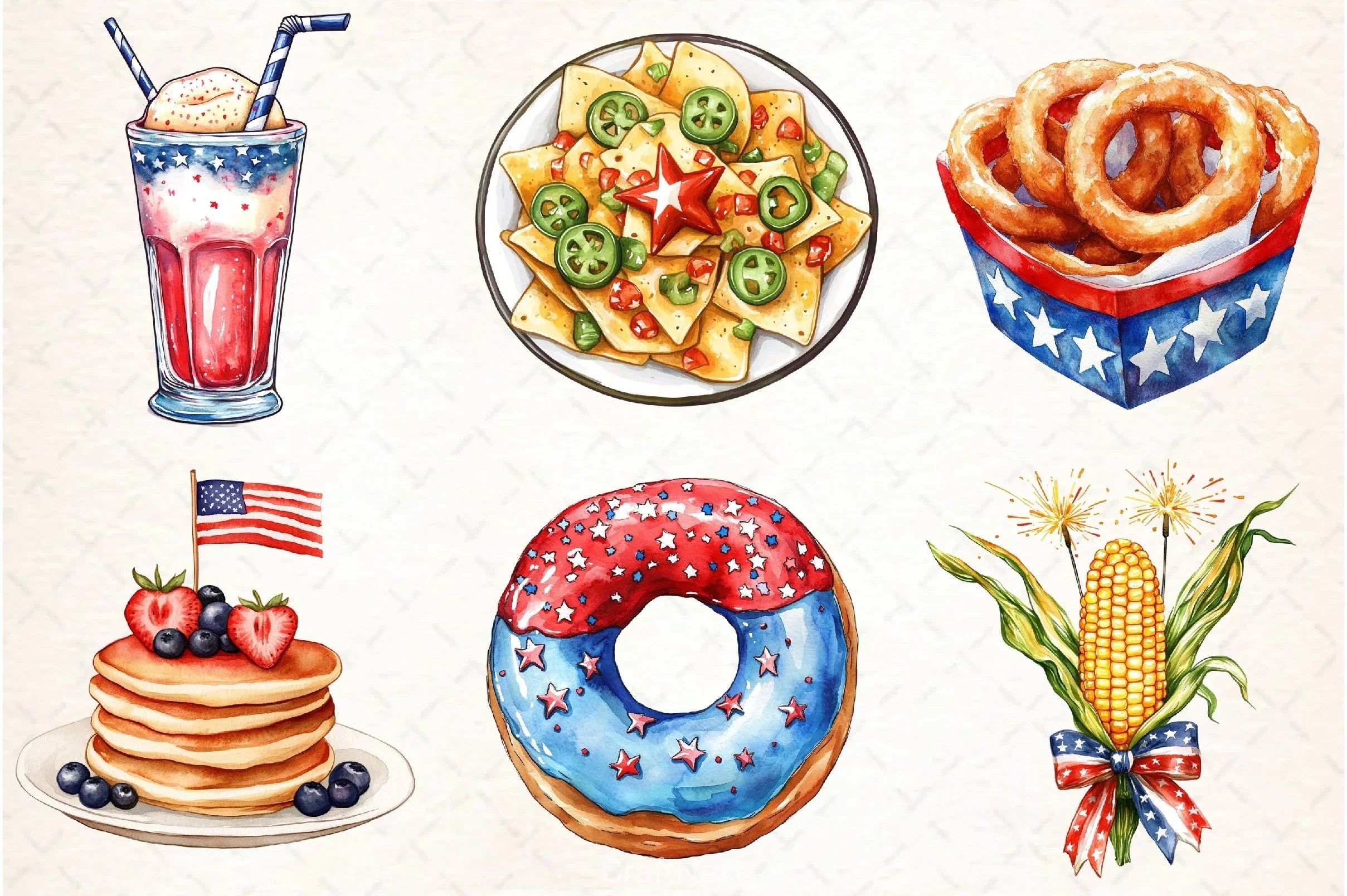 Fast Food 4th of July Clipart Bundle 1 - CraftNest - Digital Crafting and Art