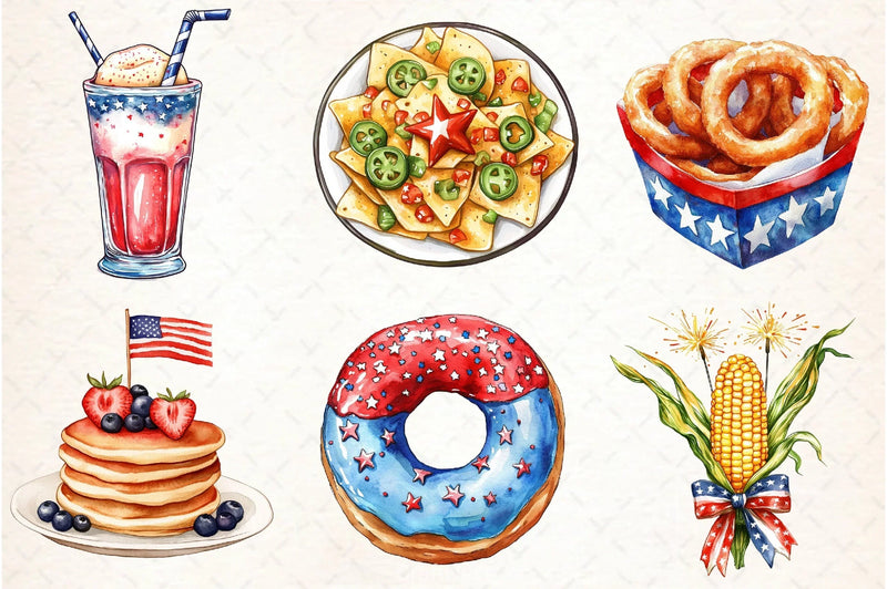 Fast Food 4th of July Clipart Bundle 1 - CraftNest - Digital Crafting and Art