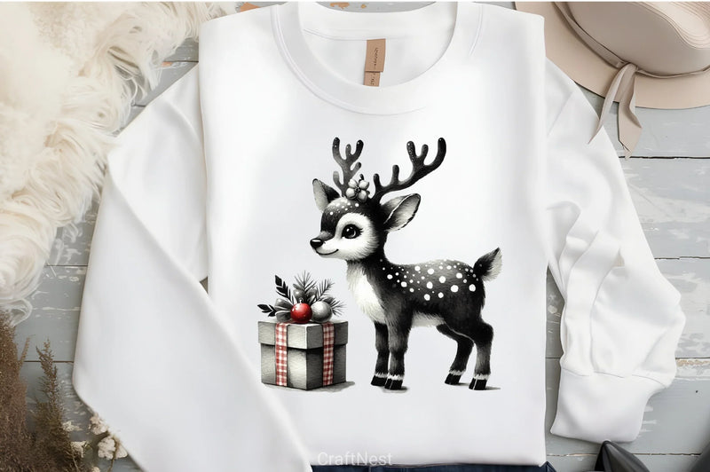 Black & White Christmas Clipart Bundle 1 - CraftNest - Digital Crafting and Art