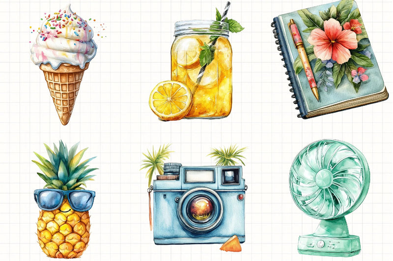 Summer Vacation Clipart Bundle 1 - CraftNest - Digital Crafting and Art