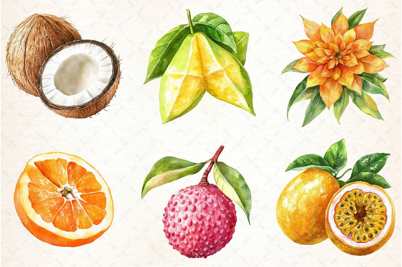 Tropical Fruit Clipart Bundle 2 - CraftNest - Digital Crafting and Art