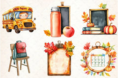 Autumn School Clipart Bundle - CraftNest - Digital Crafting and Art