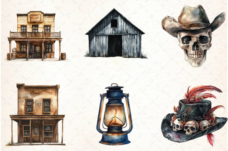 Western Gothic Clipart Bundle - CraftNest - Digital Crafting and Art