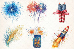 4th of July Fireworks Clipart Bundle 2 - CraftNest - Digital Crafting and Art