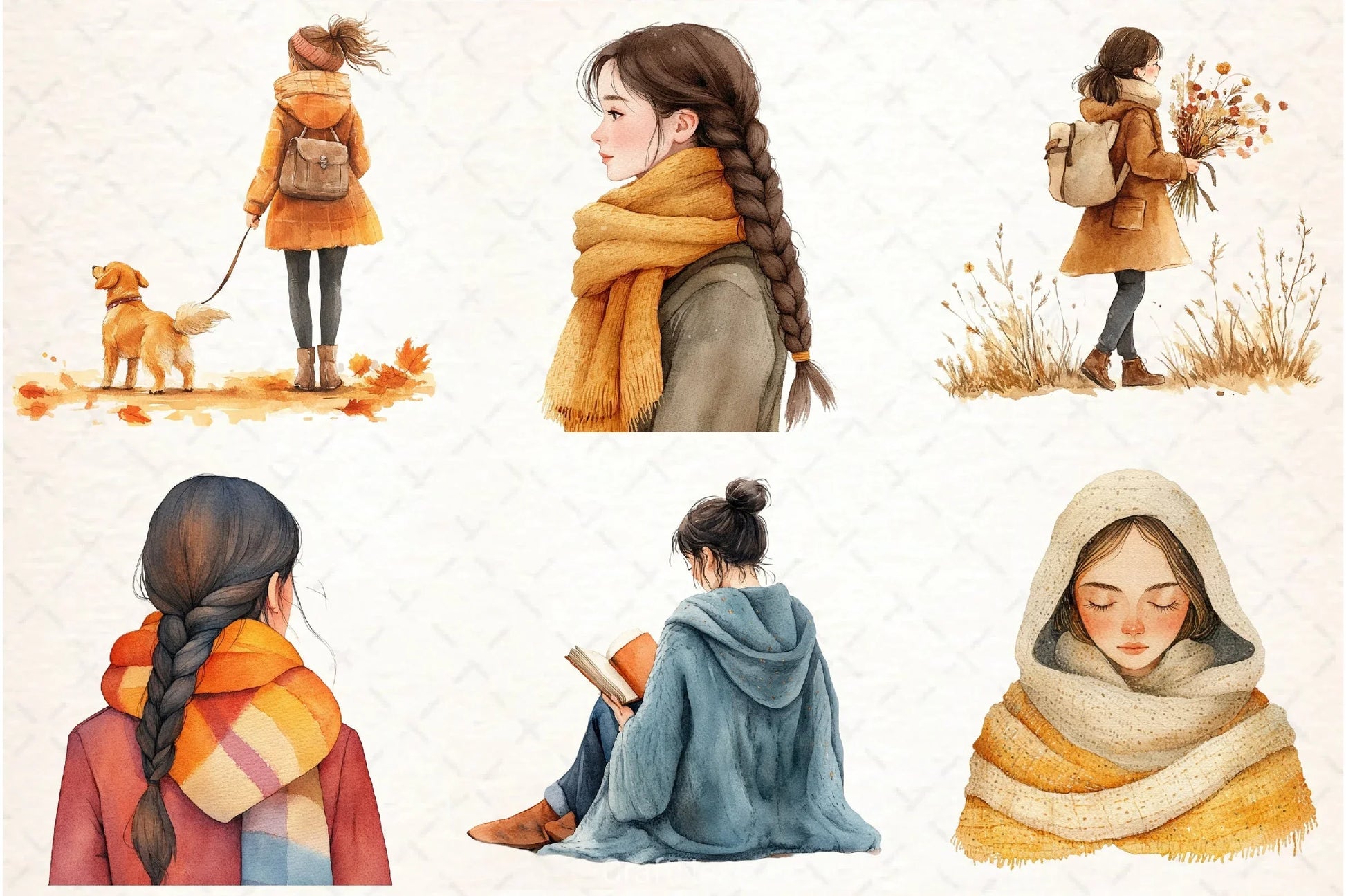 Autumn Girl Clipart Bundle 2 - CraftNest - Digital Crafting and Art