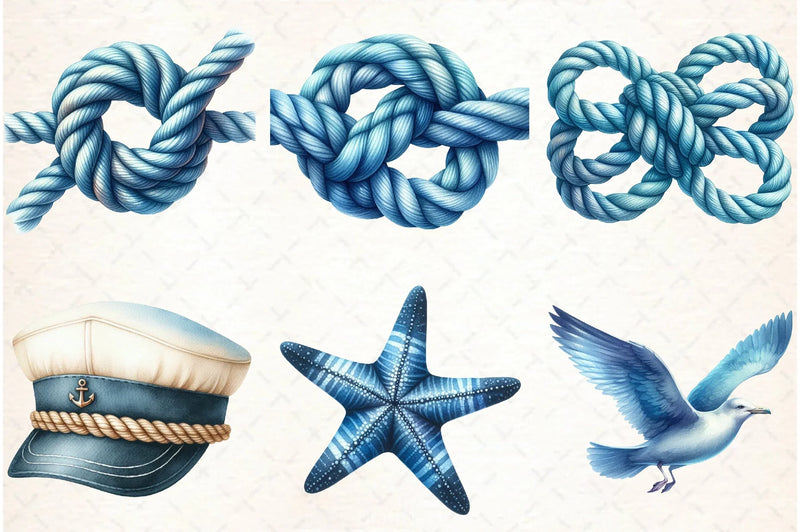 Blue Nautical Clipart Bundle - CraftNest - Digital Crafting and Art