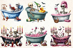 Skeleton Wine Clipart Bundle - CraftNest - Digital Crafting and Art
