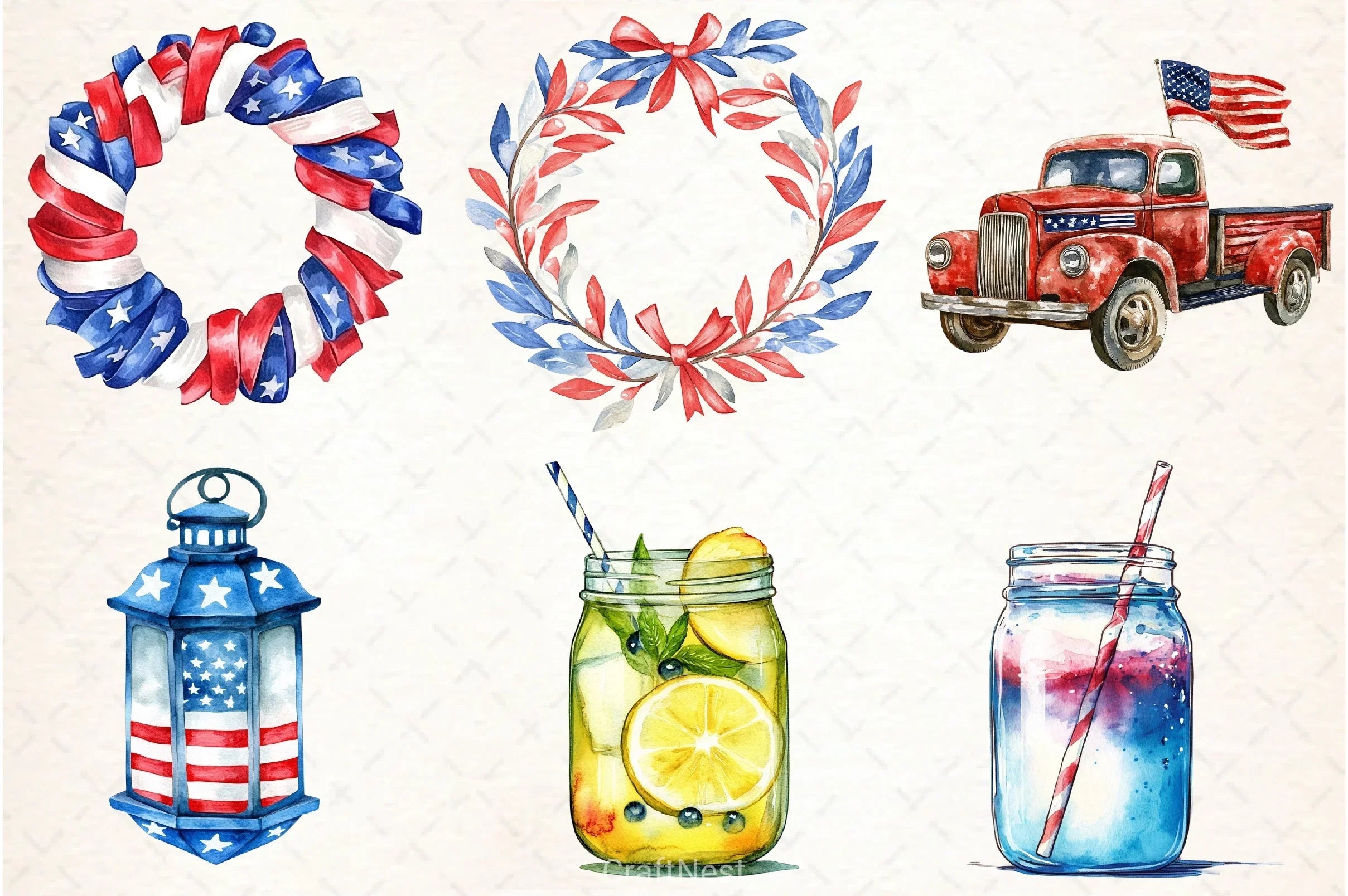 4th of July Independence Day Clipart Bundle 1 - CraftNest - Digital Crafting and Art