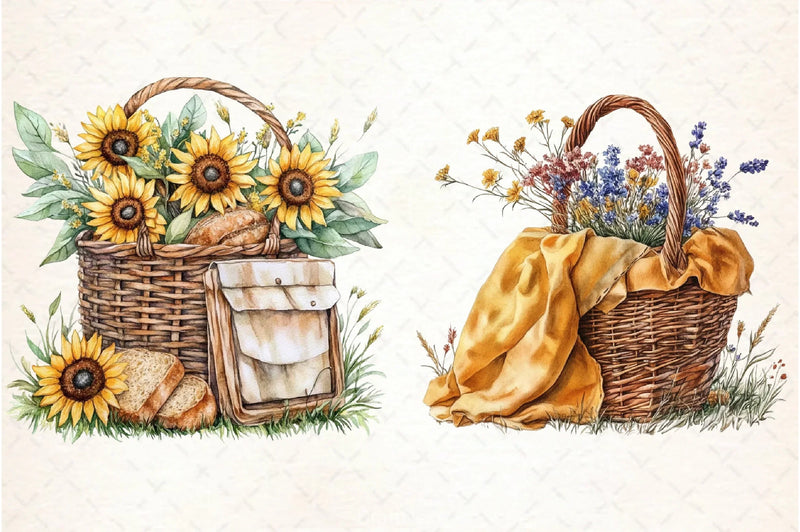 Picnic Basket Fall Clipart Bundle - CraftNest - Digital Crafting and Art
