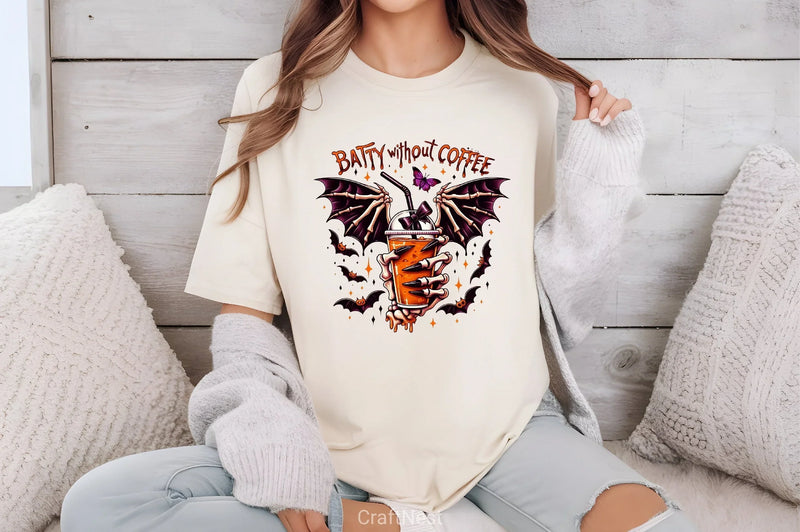 Batty Without Coffee Halloween Clipart Bundle 2 - CraftNest - Digital Crafting and Art