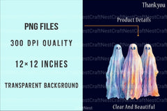 Halloween Ghost Iridescent Clipart Bundle - CraftNest - Digital Crafting and Art