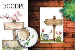 Spring Sign Board Clipart Bundle - CraftNest - Digital Crafting and Art