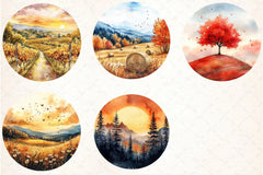 Autumn Landscapes Clipart Bundle - CraftNest - Digital Crafting and Art