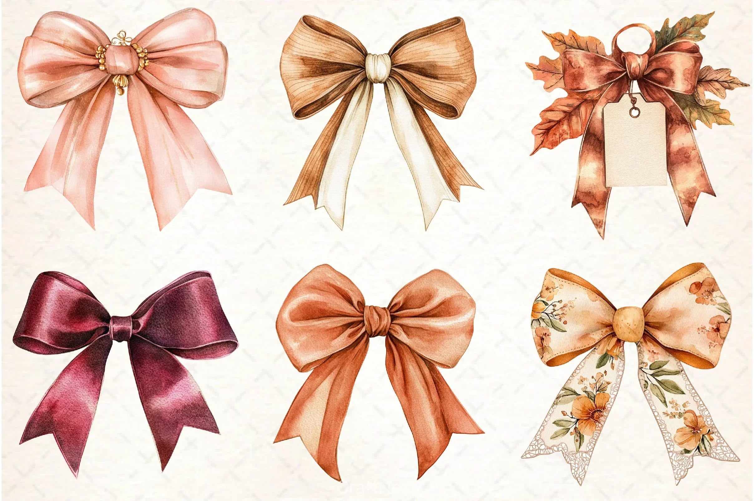 Autumn Coquette Bows Clipart Bundle - CraftNest - Digital Crafting and Art