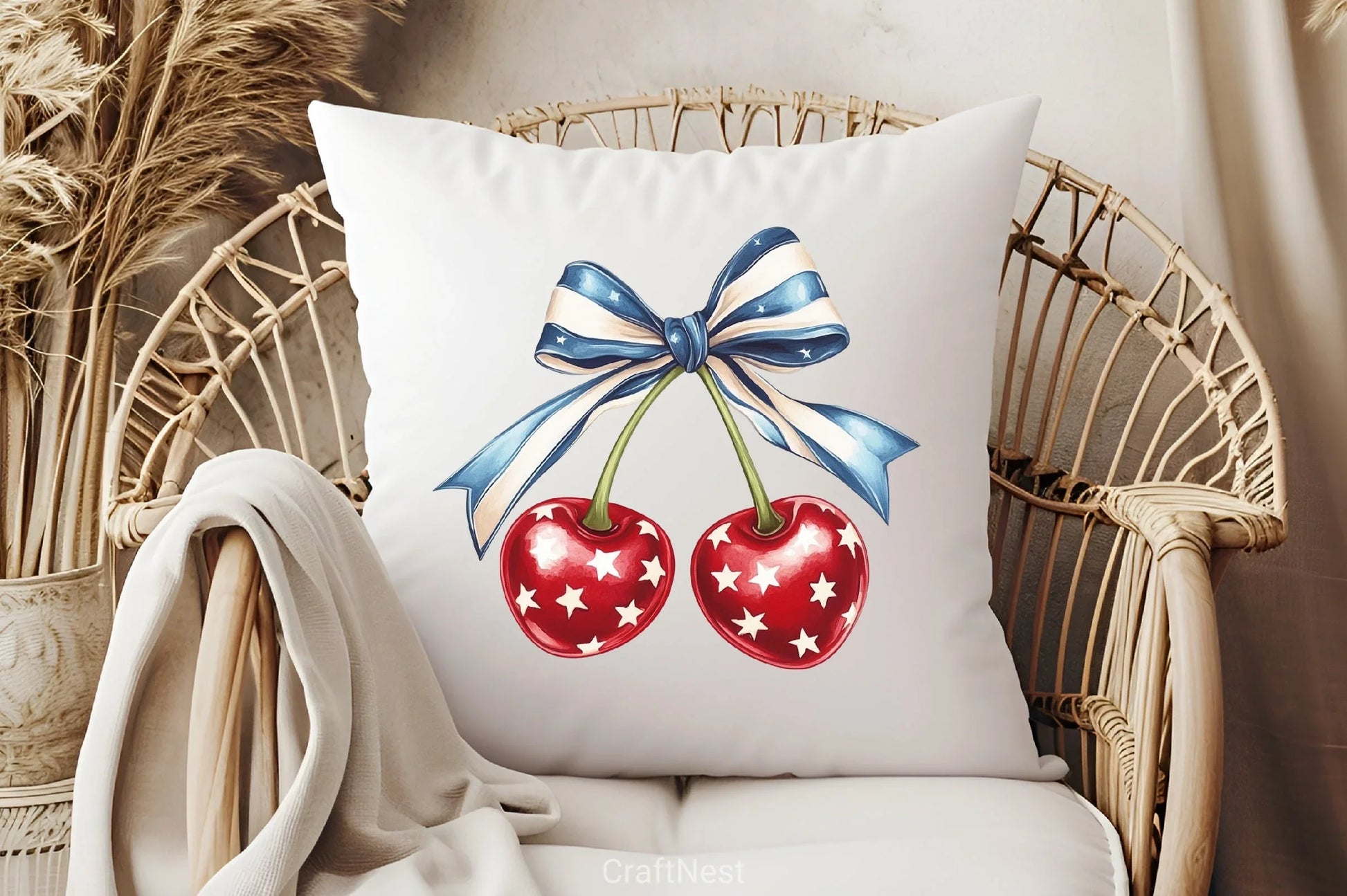 4th of July Cherry Bow Clipart Bundle 2 - CraftNest - Digital Crafting and Art