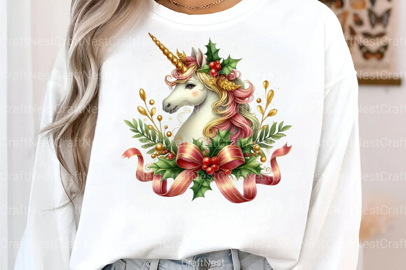 Christmas Unicorns Festive Clipart Bundle - CraftNest - Digital Crafting and Art