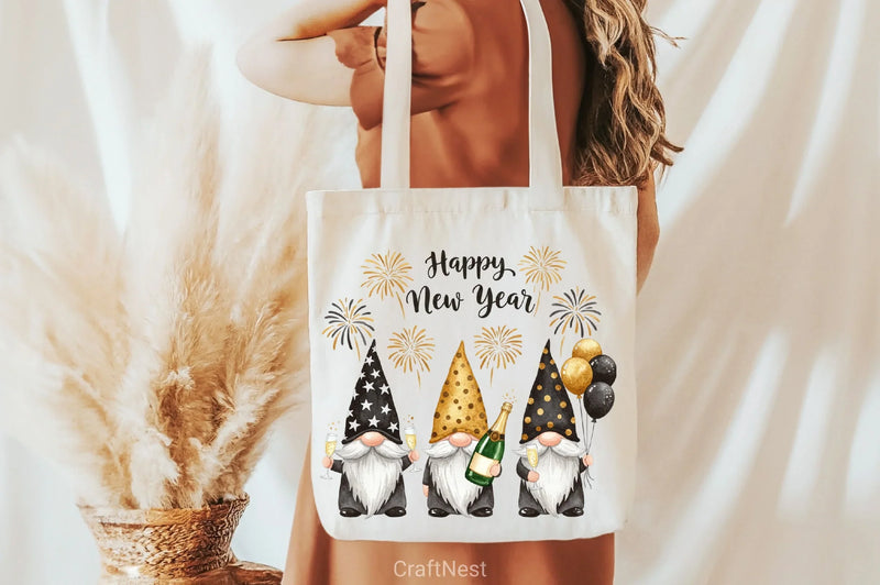 New Year Gnomes Clipart Bundle - CraftNest - Digital Crafting and Art