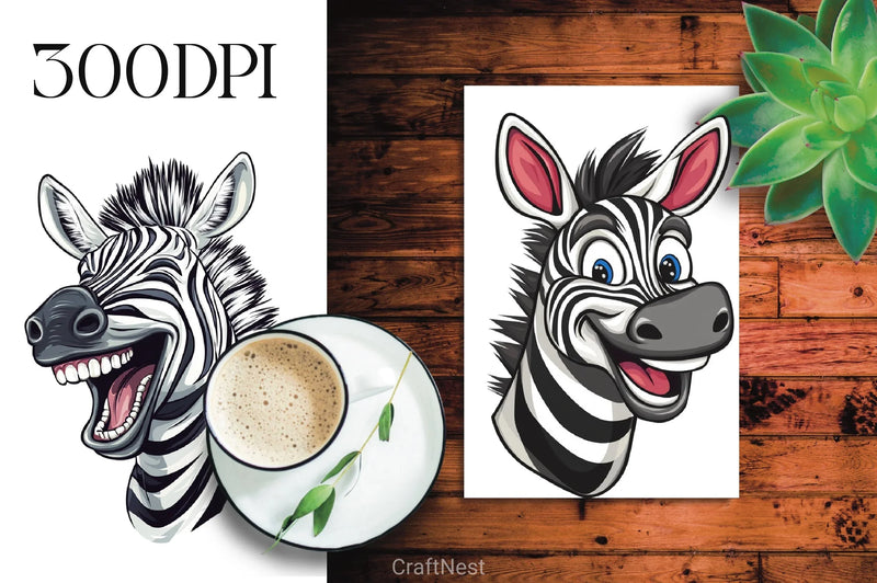 Funny Cartoon Zebra Clipart Bundle - CraftNest - Digital Crafting and Art
