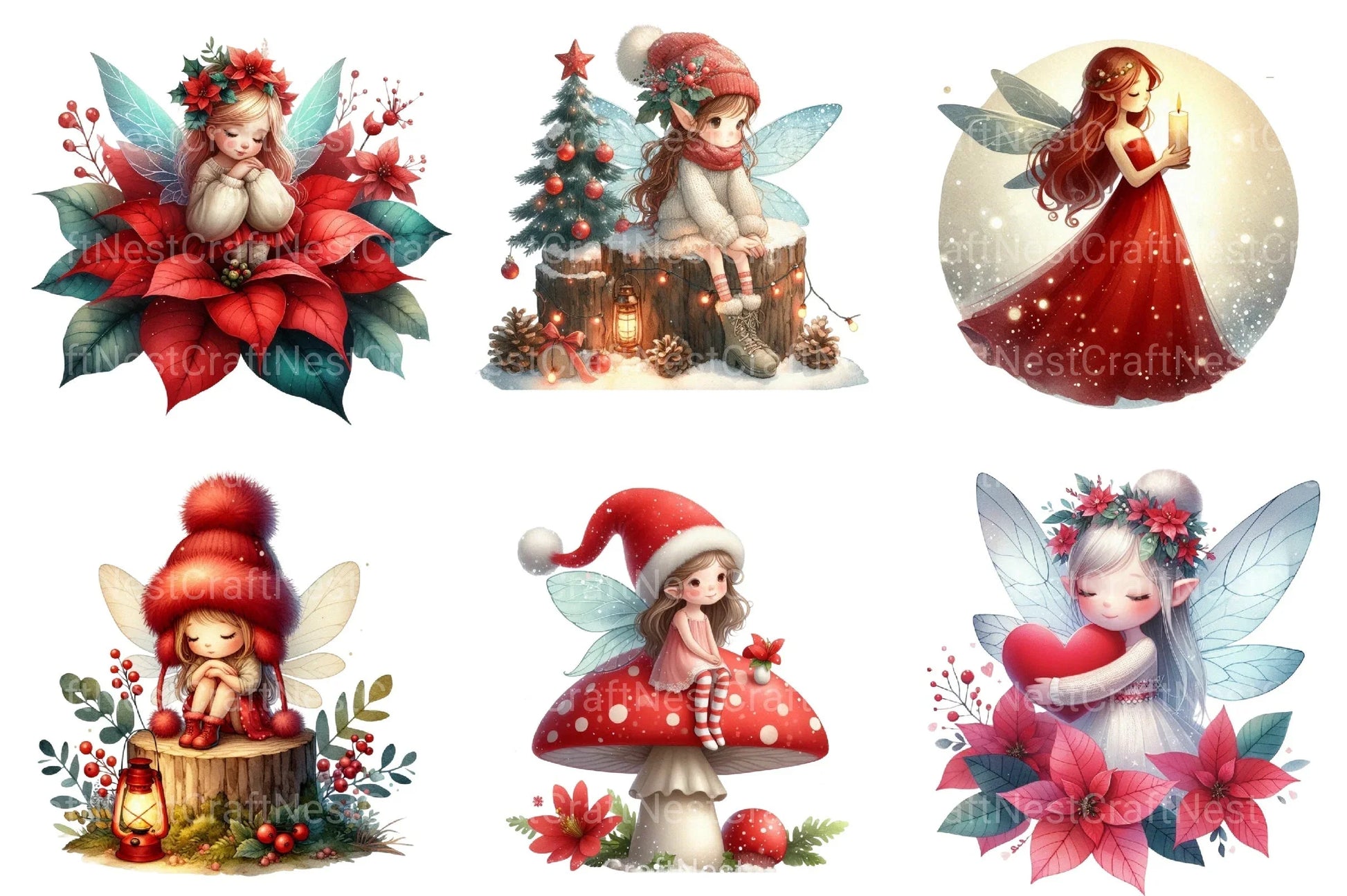 Christmas Fairy Decoration Clipart Bundle - CraftNest - Digital Crafting and Art